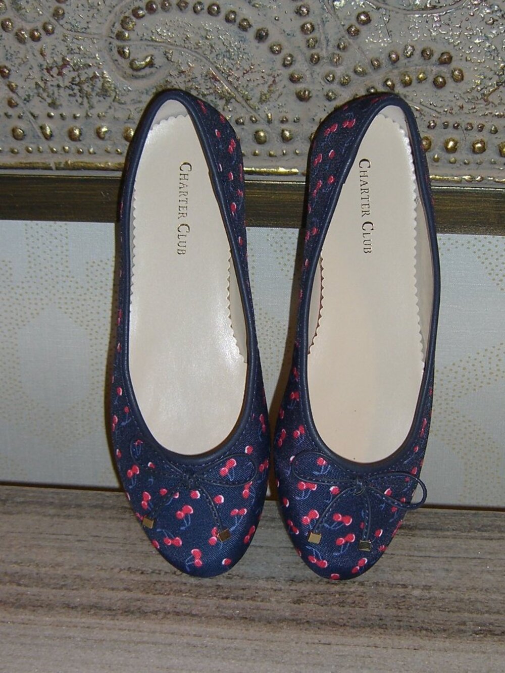 NIB CHARTER CLUB KAIIF CHERRY PRINT BALLET FLATS SHOES 7M